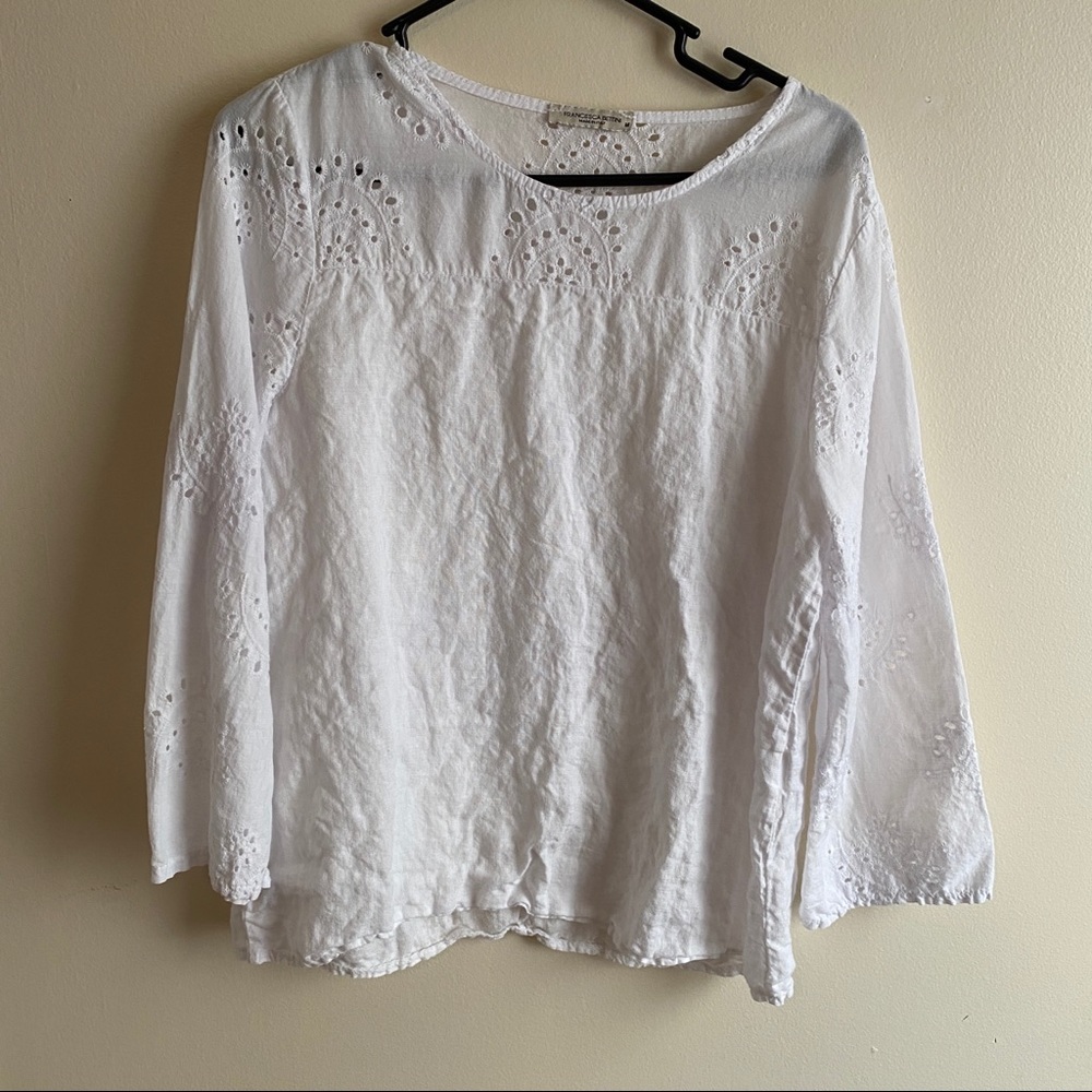 White Linen Francesca Bettini Top